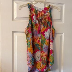 Rose & Olive Multicolor Leaf Print Blouse